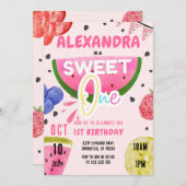 フルーツ1st誕生日ガールスウィートワンタッティフロッティ 招待状 (正面/裏面)