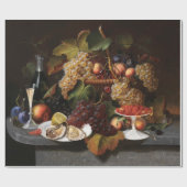 フルーツ、カキ、ワインと一緒に生絵画きる ラッピングペーパー (フラット)