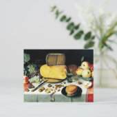 フルーツ、ナッツ、チーズを使った静物体験 ポストカード (スタンド正面)