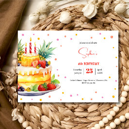 フルーツ バースデーケーキ 誕生日 招待状