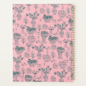 フルーツ&フラワーパターン開花フローラピンクカスタム色 プランナー手帳 (裏面)