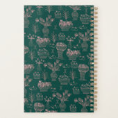 フルーツ&フラワーパターン開花フローラピンクカスタム色 プランナー手帳 (裏面)