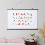 フルーツ&ベジエアルファベットキッズウォールデコール 吊り下げ型タペストリー (寝室)