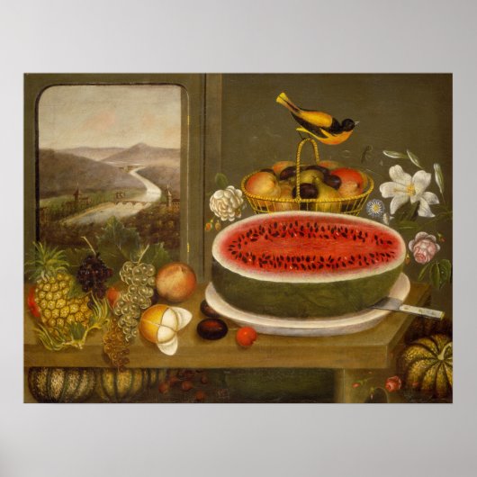 フルーツ&ボルチモアオリオール – ワグノファインアートポスター ポスター (正面)