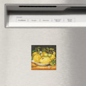 フルーツ。レモンと白い花 マグネット (インサイチュ (食洗機))