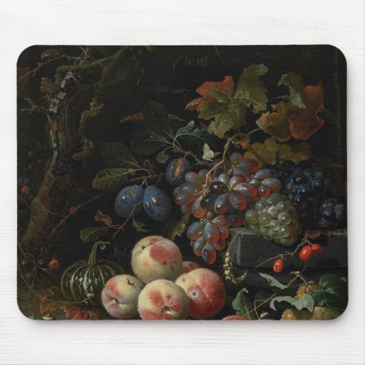 フルーツ、群葉および昆虫、c.1669が付いている静物画 マウスパッド (正面)