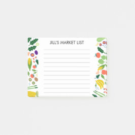 フルーツ&野菜の食事の食料品ショッピングリストカスタム ポストイット