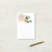 フルーツ&野菜をこぼしたトート食料品ショッピングリスト ポストイット (デスク上)