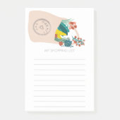 フルーツ&野菜をこぼしたトート食料品ショッピングリスト ポストイット (正面)