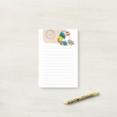 フルーツ&野菜をこぼしたトート食料品ショッピングリスト ポストイット (デスク上)