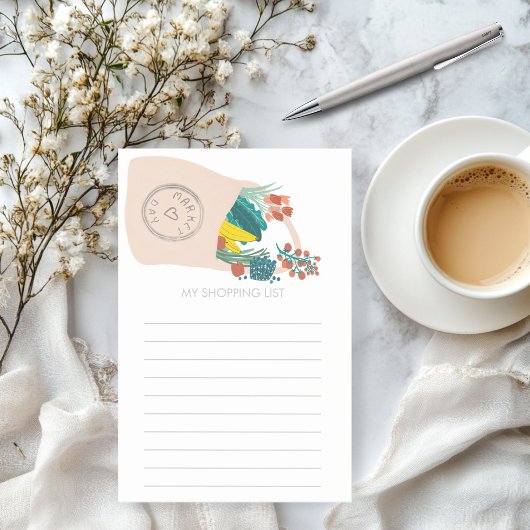 フルーツ&野菜をこぼしたトート食料品ショッピングリスト ポストイット