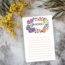 フルーツ&野菜イラストレーション食料品ショッピングリスト ポストイット