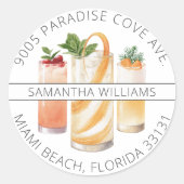 フルーティカクテルハッピーアワー差出人住所 ラウンドシール (正面)