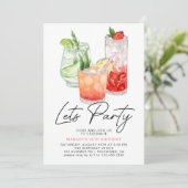 フルーティカラフルカクテル |夏の大人の誕生日 招待状 (スタンド正面)
