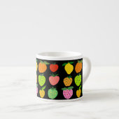 フルーティカラフルパターン骨中国マグカップ エスプレッソカップ (正面右)