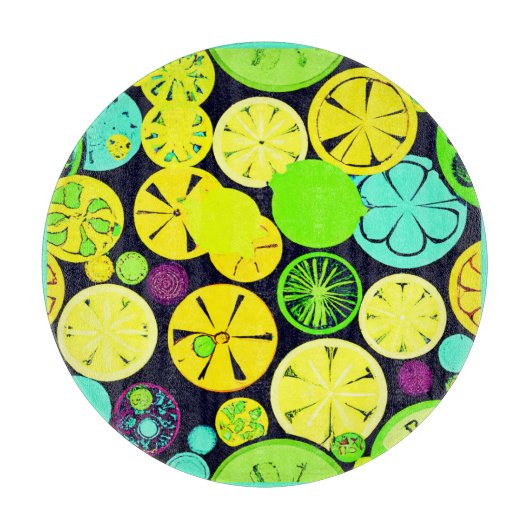 フルーティカラフル振動パターン カッティングボード (正面)