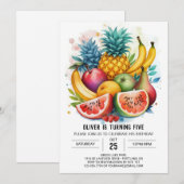 フルーティキッズシック誕生日 招待状 (正面/裏面)