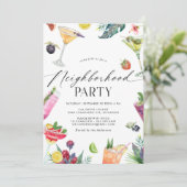 フルーティサマーカクテル | 近隣パーティー 招待状 (スタンド正面)