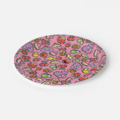 フルーティステッカーのエルモとアビーカダビーのパターン ペーパープレート (アングル)