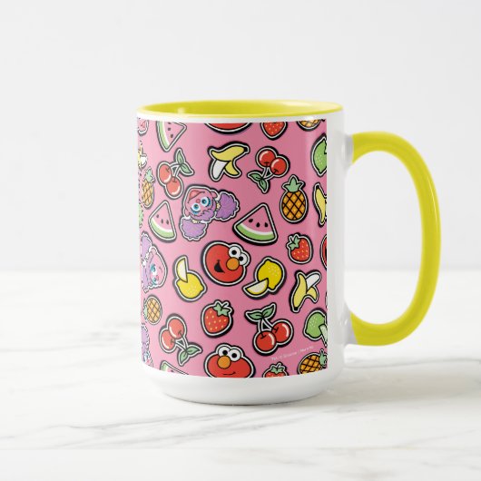 フルーティステッカーのエルモとアビーカダビーのパターン マグカップ (右)