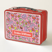 フルーティステッカーのエルモとアビーカダビーのパターン メタルランチボックス (裏面)