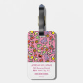 フルーティステッカーのエルモとアビーカダビーのパターン ラゲッジタグ (裏面縦)