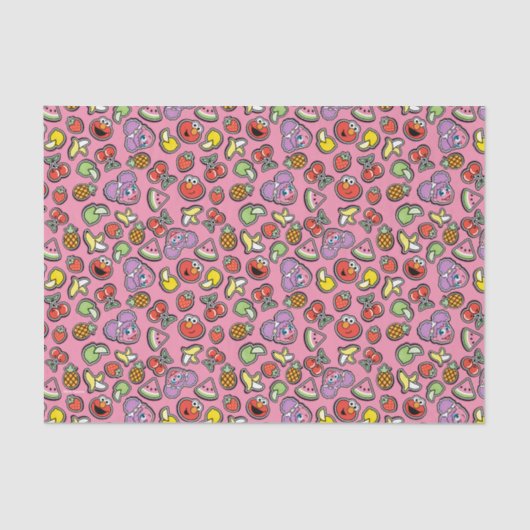 フルーティステッカーのエルモとアビーカダビーのパターン 薄葉紙 (正面)