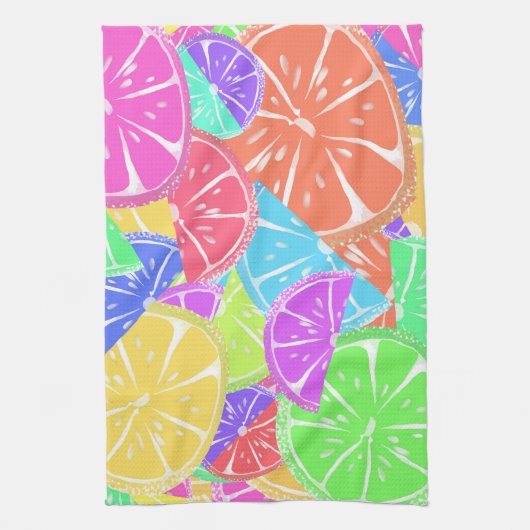 フルーティタッティカラフルフルーツスライス キッチンタオル (縦)
