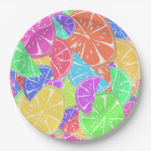 フルーティタッティカラフルフルーツスライス ペーパープレート (正面)