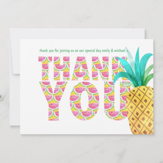 フルーティトロピカルサンキュースイカのパイナップル サンキューカード (正面)
