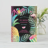 フルーティトロピカルバースデーパーティー招待状フラミンゴ 招待状 (スタンド正面)
