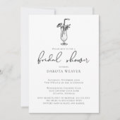 フルーティドリンク白黒書道ブライダルシャワー 招待状 (正面)