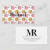 フルーティピーチオレンジインテリアヘアサロンデザイナー 名刺 (正面/裏面)