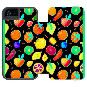 フルーティフルネオンビジョンデザイン iPhone SE/5/5sウォレットケース