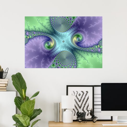 フルーティループ – フラクタルポスター ポスター (ホームオフィス)