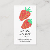フルーティーおもしろい：いちご図解入りの、写真付きのこ 名刺 (裏面)