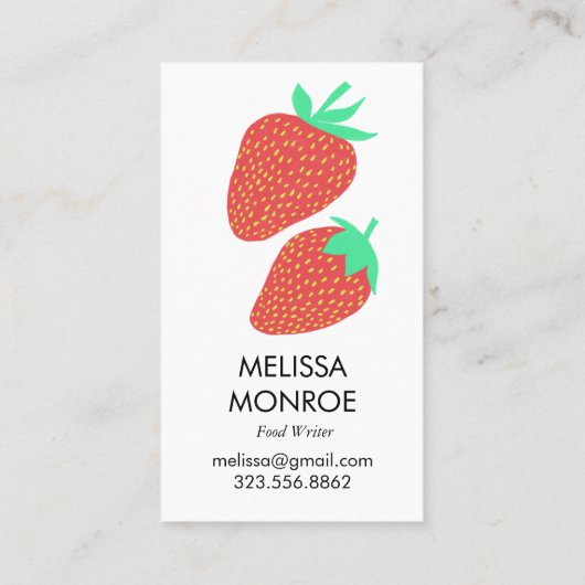 フルーティーおもしろい：いちご図解入りの、写真付きのこ 名刺 (裏面)