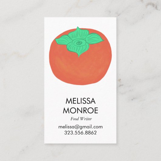 フルーティーおもしろい:柿図解入りの、写真付きの 名刺 (裏面)