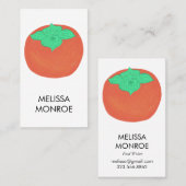 フルーティーおもしろい:柿図解入りの、写真付きの 名刺 (正面/裏面)