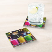 フルーティーなカクテルドリンクのコースター ガラスコースター (アングル)