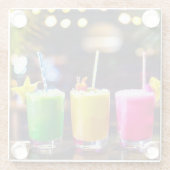 フルーティーなカクテルドリンクのコースター ガラスコースター (裏面)