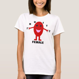 フルーティーな女性の幸せな赤ぶどうのレディースTシャツ Tシャツ
