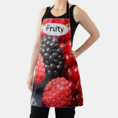フルーティーな新鮮なベリーの写真と文字 エプロン (インサイチュ)