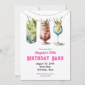 フルーティーカクテルパーティーで30歳の誕生日を祝おう 招待状 (正面)