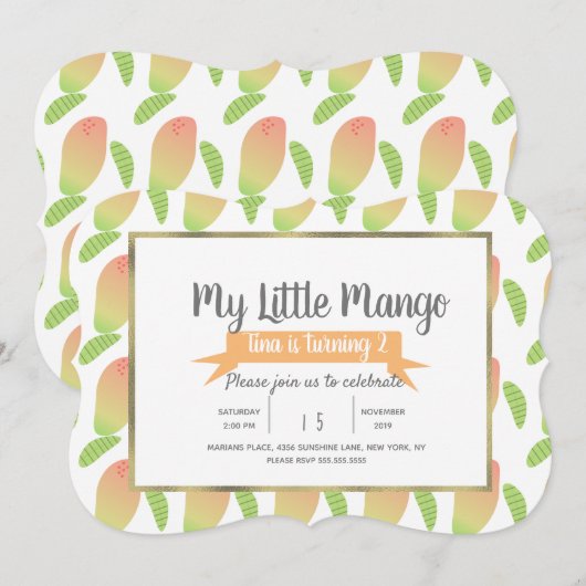 フルーティーリトルマンゴー 招待状 (正面/裏面)