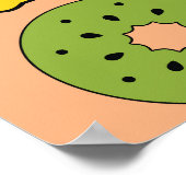 フルーティー壁紙：イチゴ、レモン、キウイ。 ポスター (角)