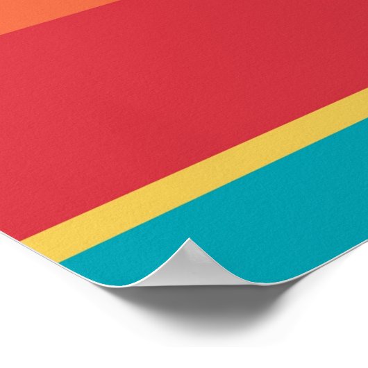 フルーティー熱帯の色調のストライプ ポスター (角)