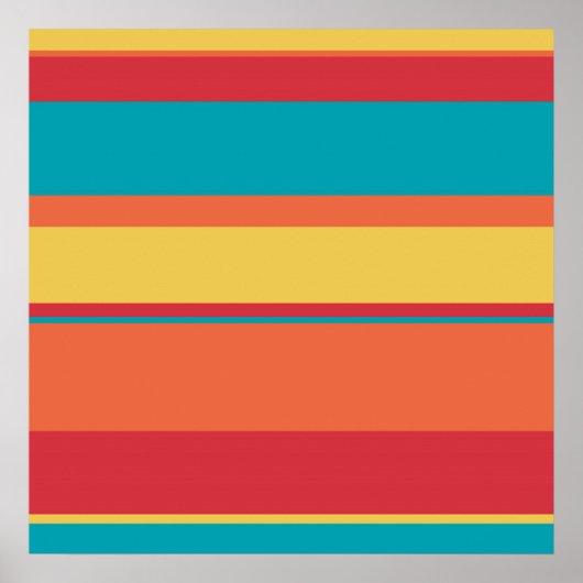 フルーティー熱帯の色調のストライプ ポスター (正面)