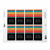 フルーティー熱帯の色調のストライプ ラベル (フルシート)