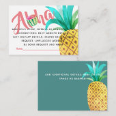 フルーティー熱帯シャワー詳細インサート – 言葉遣い エンクロージャーカード (正面/裏面)